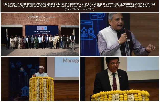Banking Conclave on ‘Bank Digitalisation for Viksit Bharat: Innovation, Inclusion and Trust’ at BNB Lecture Hall, CEPT University, Ahmedabad on February 7, 2026.
